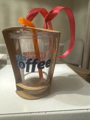 Dunkin Donuts café helado con paja 2011 adorno nuevo raro Foto 1 de 4