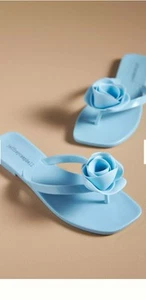 Sandalias Jeffrey Campbell Floralee Brillante Roseta Flor Tanga Azul EU 41 Talla 10 - Imagen 1 de 4