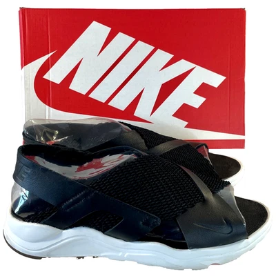 耐克 Air Huarache Ultra 徽标厚底运动运动鞋凉鞋 12 黑色 #885118 — 第 1/4 张图片