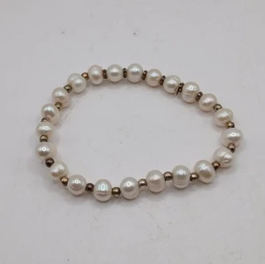 Bracelet délicat en argent sterling 925 perles véritables - Photo 1/3
