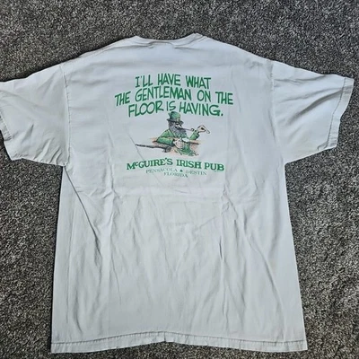 1988 McGuire's Irish Pub Pensacola & Destin Florida White Sz Large Short Sleeve - Image 1 of 4