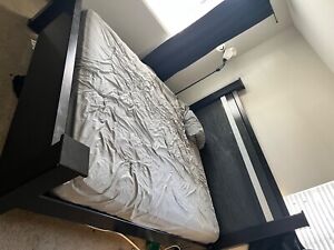King size bed frame and mattress with adjustable frame (good condition)