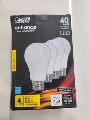 Feit Electric Enhance A19 (Medium) LED Bulb Bright White 40 W 4 pc. - Image 1 of 2