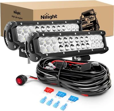 Barra de luz LED Nilight 12 pulgadas 72 W punto inundación combo luces todoterreno luz antiniebla Foto 1 de 4