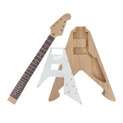 Set Guitar Kit Guitar Neck 22fret Guitar Body Mahogany triangle Guitar pickguard - Image 1 of 4