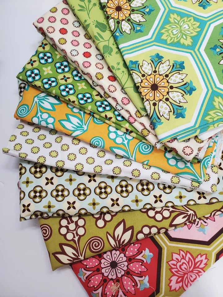 Sandi Henderson Fabric Ginger Blossom 9 FAT QUARTER SET Floral Sew Quilt OOP  - Image 1 of 1