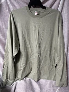 Camisa verde vintage ANVIL 100 % algodón manga larga para hombre talla 2XL - Imagen 1 de 3