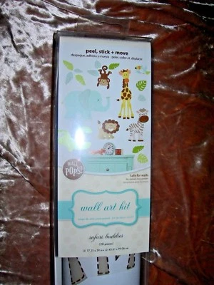 Wall Pops! Kit de arte de pared Safari amigos guardería zoológico animales calcomanía pegatina NUEVO Foto 1 de 3