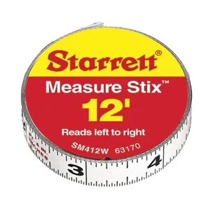 STARRETT - Steel Tape Measure With Adhesive Back (12 ft) Left to Right - Picture 1 of 1