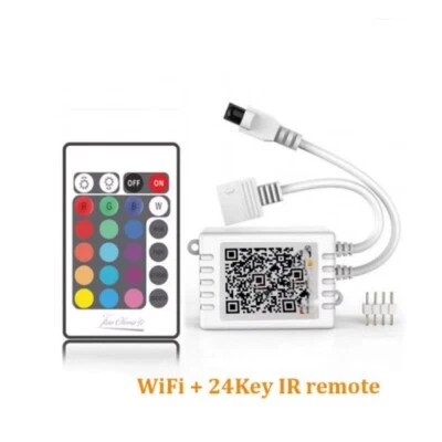 WiFi RGB LED strip RF Controller 24Key Remote for DC12V-24V 5050 RGB LED lights - Image 1 of 4