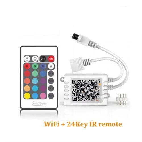 WiFi RGB LED strip RF Controller 24Key Remote for DC12V-24V 5050 RGB LED lights - Image 1 of 4
