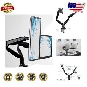 Flexible Dual Monitor Mount with C-Clamp & Grommet Base - 17 to 32 Inch Support - Picture 1 of 11
