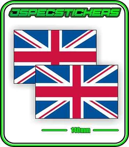 UK GRAN BRETAIN BANDERA PEGATINA VINILO CALCOMANÍA PAÍS VENTANA PARACHOQUES x2 140mm Nuevo en Paquete  - Imagen 1 de 1