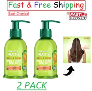 Garnier Fructis Sleek,Shine Anti-Frizz Serum for Frizzy,Argan Oil,5.1 FlOz,2Pack - Picture 1 of 6