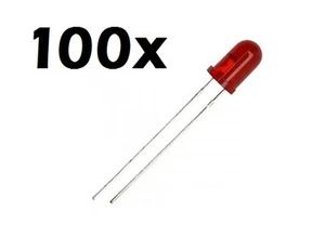 100x Led rosso 5mm red (Arduino-Compatibile) - Picture 1 of 1