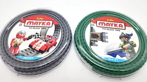 Zuru Mayka Toy Block Tape Two—Brand New Factory Sealed 2M/6.5ft Green & Gray X2  - Picture 1 of 5