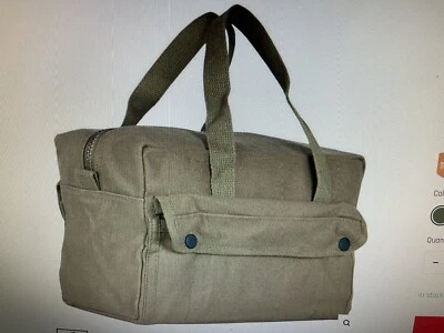 Military issued style Heavy duty Canvas tool,utility,cargo bag/brass Zipper  - Image 1 of 4
