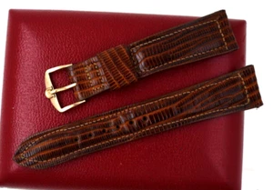 Vintage Omega Watch Strap Brown Lizard Men’s 19mm W/ Buckle UN-USED - Picture 1 of 6