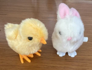 2 Fluffy Hopping Easter Basket Bunny & Chic Toys Kids Party Filler Gift 3” - Picture 1 of 5