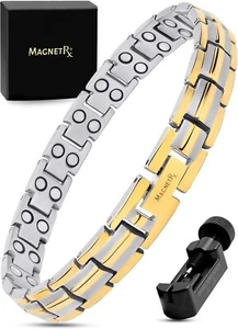 MagnetRX® Women's Titanium Magnetic Therapy Bracelet for Arthritis Pain Relief - Picture 1 of 9