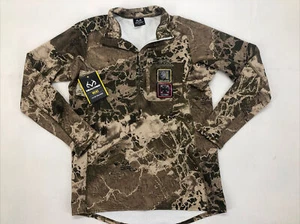 Suéter Realtree Wav3X camuflado 1/4 cremallera lana microban control de olor para hombre pequeño - Imagen 1 de 7