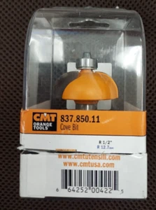 CMT 837.850.11 Cove Router Bit, 1/2" Shank, 1/2" Radius, Made in Italy - Picture 1 of 4