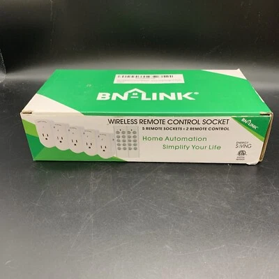 NEW BN-LINK Wireless Remote Control Socket Electrical Outlet Set of 5/2 Remotes - Image 1 of 4