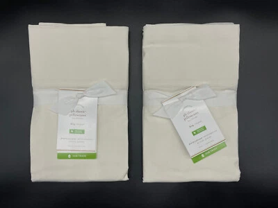POTTERY BARN CLASSIC 2 SETS OF 2 KING PILLOWCASES IVORY NEW WITH TAG - Image 1 of 3