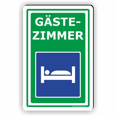 FASSBENDER-DRUCK SCHILDER Gästezimmer Schild / Aufkleber D40