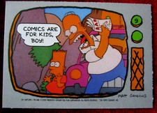 THE SIMPSONS - Card #09 - HOMER & BART - "COMICS ARE FOR KIDS, BOY" - TOPPS 1990