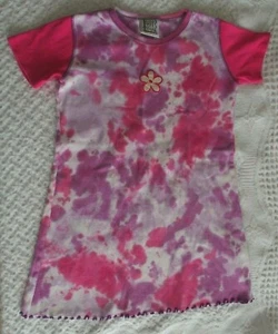 Mis Tee V US 5 6 Girls Tie Dye Dress GUC Made in USA pink purple cotton summer - Picture 1 of 1