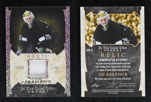 2022-23 Leaf ITG Used Game Used Relics Silver Sparkle /20 Ed Belfour #GUR-9 HOF