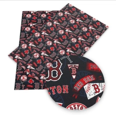 SÁBANA DE CUERO SINTÉTICO de los Medias Rojas 8" x 12" 1080110 Boston Béisbol TEXTURA LITCHI Foto 1 de 2