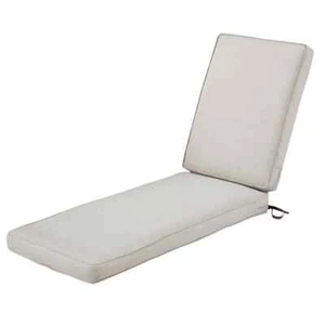 Montlake FadeSafe Heather Grey Outdoor Chaise Lounge Cushion - Picture 1 of 8