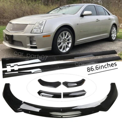 Gloss Black Car Front Bumper Spoiler Lip Splitter Body Kit FitFor Cadillac STS-V Foto 1 de 4