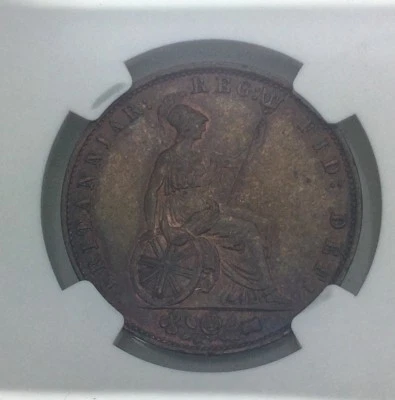 Great Britain 1855 Victoria Half Penny NGC MS64  Brown Very Original Some Red - Image 1 of 4