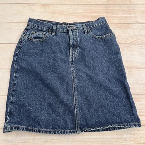 VTG 90s Nautica Jeans Women's 6 Denim Skirt Jean Straight Blue Pockets Cotton - Picture 1 of 12