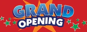 3ft x 8ft Grand Opening (starred) Vinyl Banner -Alt to Banner Flag 3'x8' (0020) - Imagen 1 de 1