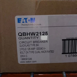 EATON QBHW2125 QUICKLAG BREAKER 2POLE 125A 120/240V BOLT ON NEW IN BOX - Picture 1 of 1