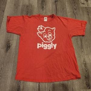 Vintage Piggly Wiggly 2 Sided T Shirt Size L Large Pig Butt Fruit of the Loom - Picture 1 of 11