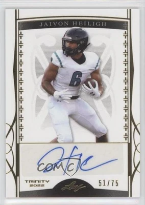2022 Leaf Trinity Gold /75 Jaivon Heiligh #BA-JH1 Auto - Image 1 of 2