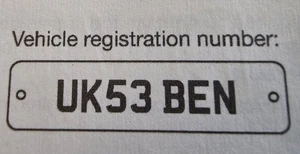 UK53 BEN - Private Number Plate On Retention - Imagen 1 de 1