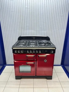 RANGEMASTER CLASSIC 100CM DUAL FUEL IN RED AND BRASS. Ref:I48 - Picture 1 of 10