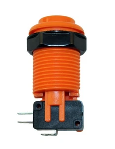 Orange Long Length Arcade Game Push Button w/ microswitch for Mame and Jamma - Picture 1 of 3