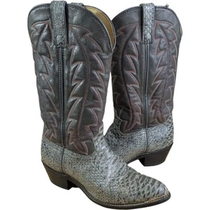 Python Cowboy Boots Mens 8.5 EE Wide Durango Snakeskin Gray Western Line Dancing - Picture 1 of 18