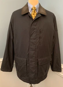 Levis Dockers Coat Mens XL Barn Chore Utility Quilted Vegan Suede Nylon Zip Snap - Picture 1 of 11