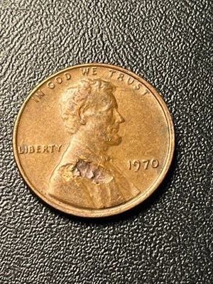 1970 Memorial Penny - Super Strike Through Foreign Material Error - B11 - Image 1 of 3