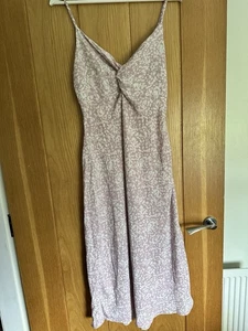Abercrombie and fitch twist front midi dress medium purple white - Picture 1 of 5