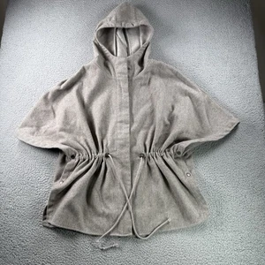 Eddie Bauer Poncho Womens ONE SIZE Hooded Wool Blend Snap Sides Full Zip Outdoor - Picture 1 of 12