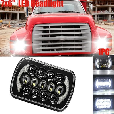 5x7" 7x6" LED Headlight Hi/Lo Sealed Beam DRL For Ford F600/700/800 FT900 F-100 - Image 1 of 4